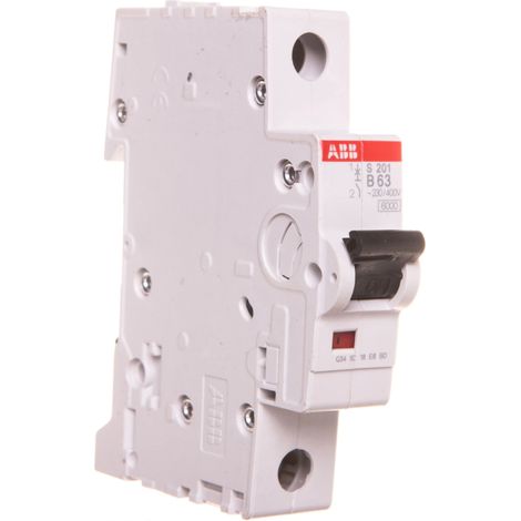 ABB 2 CDS251001R0635 SYSTEM PRO M COMPACT MINIATUR LEITUNGSSCHUTZSCHALTER, SINGLE POLE, TYP B, 63 A NENNSTROM, 88 MM H X 17,5 MM