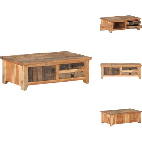 Couchtische - Living Couchtisch 90x50x31 cm Recyceltes Massivholz (1/5)
