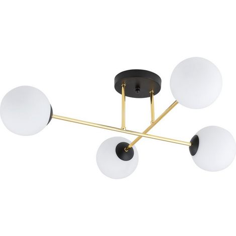 Lampada a Soffitto Magnum, Acciaio verniciato a polvere, Vetro, Nero, Oro, Bianco, 55x26x75 cm (1/5)