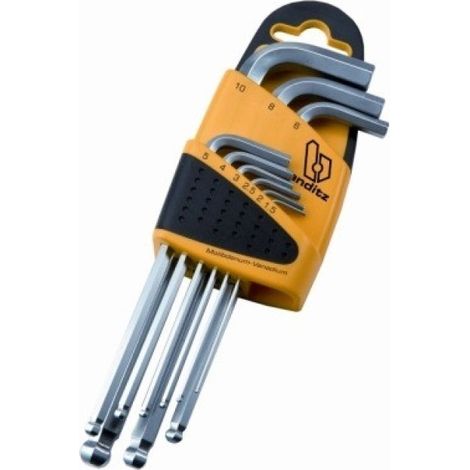 Juego 9 llaves acodadas hexagonal larga 232004 Bianditz (1/3)