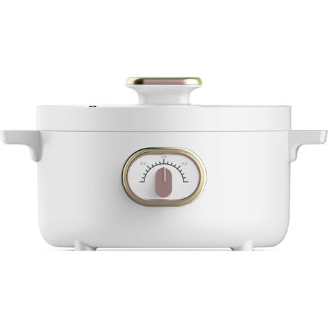 Casserole électrique multifonctionnelle à chauffage rapide pour la maison, idéale pour les dortoirs. Alimentation 220 V, prise CN, blanche, 3 L. (1/5)