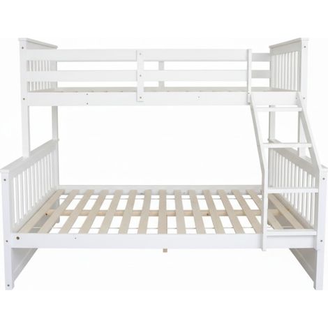 Letto a castello triplo legno bianco 135x190/90x190cm