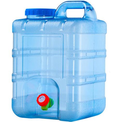Cubo de almacenamiento portátil para PC con grifo, depósito de agua mineral purificada para coche y hogar, fabricado en plástico apto para uso alimentario, 20 litros. (1/5)