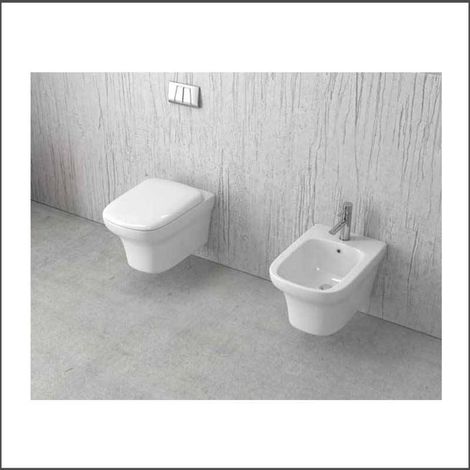 WC Sospeso GRACE  Sedile Termoindurente Soft Close Ceramica  Colore Bianco (1/4)