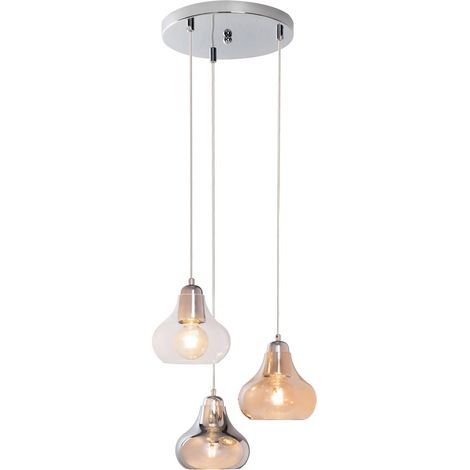 PENDENTE JEZABEL 3XE27 250MM SMOKY GLASS (1/5)