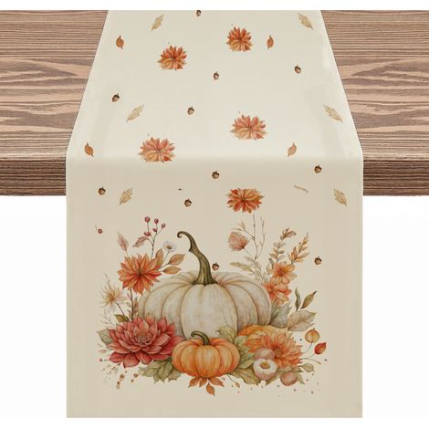 Chemin de table, feuilles d'automne, nappe, 40 x 120 cm, Noël (1/5)