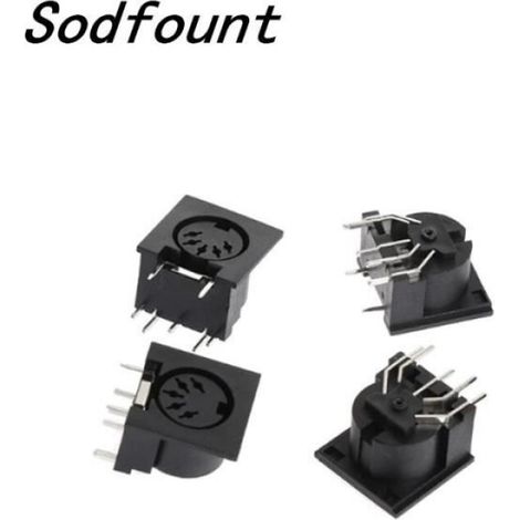 10pcs - Connecteur Femelle Din 5 Broches Pour Montage Sur Panneau Pcb, Jack Midi (1/2)
