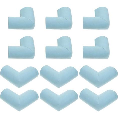 Protections d'angle pour meubles enfants en forme de U, bleu ciel, 6 x 6 x 2,5 cm, lot de 12 (1/5)