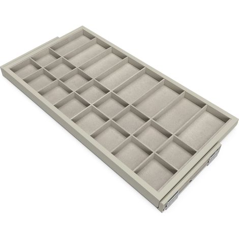 Emuca Organizer-Kit für Schubladen mit sanfter Schließtechnik in Grauton Stein (1/5)