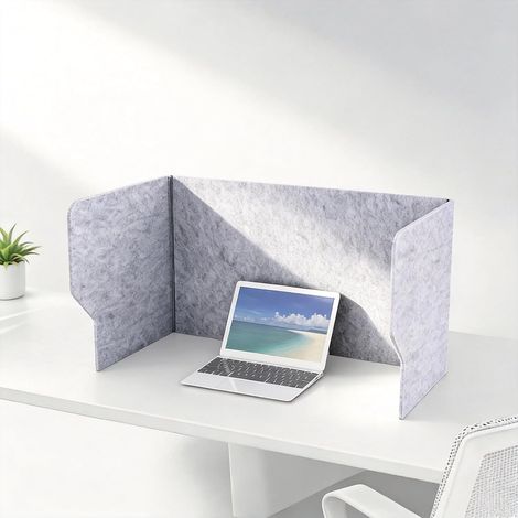 Séparateur de bureau pliable en feutre - Séparateurs acoustiques - Gris - Protection contre les regards indiscrets - Protection contre le bruit (1/5)