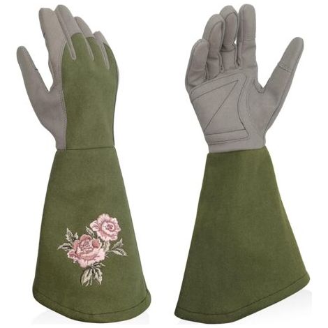 Gants de jardinage pour femme, résistants aux perforations, adaptés au jardinage, verts, taille M (1/4)