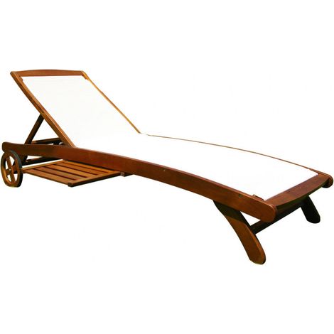 Lettino Prendisole da Giardino Texty con Ruote 196x69x34/100 h cm in Textilene Marrone (1/4)