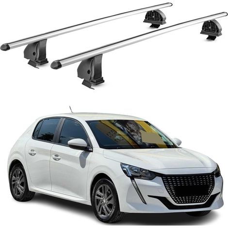 OMAC Barres de toit transversales en aluminium pour Peugeot 208 II 2019-2026 – TÜV / DIN 75302:2019 – Antivol inclus – Charge max 75 kg – 2 barres – Gris (1/5)
