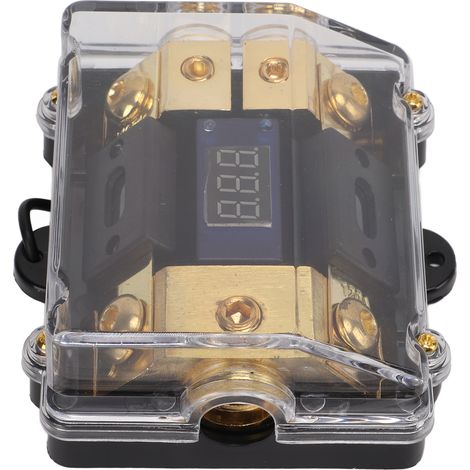 Kupfer-Stromverteiler mit 1 Eingang und 2 Ausgängen für Auto-Audio, 0/2-Gauge-Kabel, 100 A, universeller Massetrenner (1/5)