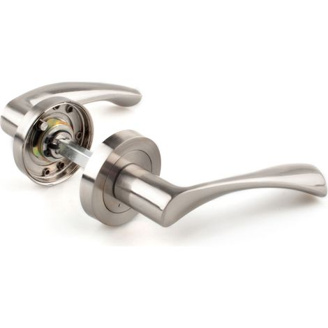 Manilla aluminio con roseta 50mm handlock curva cromo mate (1/2)