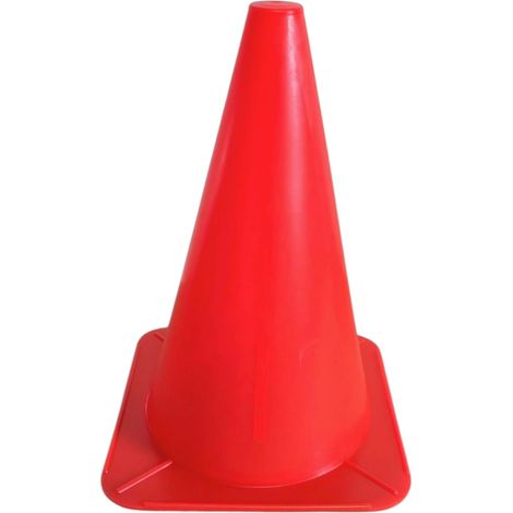 Plot en plastique cône de signalisation 24cm Support Entraînement Football Marquage Circulation Sport Jeux Barrière Parcours Canin Agility, rouge fluo