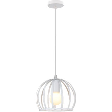 royaluxe- Suspension Luminaire Vintage Lustre Moderne Plafonnier Rond En Métal Fer Pour Cuisine Ferme Couloir Intérieur Blanc