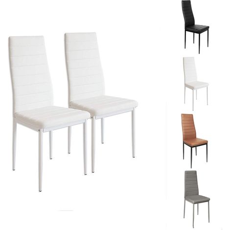 Hofuton Lot de 2 chaises de salle à manger - Style contemporain - L 40 x P 39 cm - Blanc (1/5)
