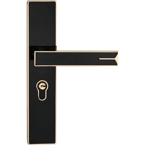 Poignée de porte de chambre noire, serrure de porte intérieure en alliage d'aluminium, serrure mécanique (1/5)