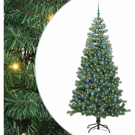 Sapin de Noël  Arbre de Noël avec 300 LED avec support Vert 240 cm PVC (1/5)
