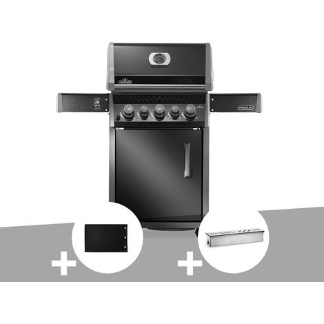 Barbecue à gaz Rogue 425 RB 3 brûleurs + 1 réchaud latéral + 1 brûleur rôtissoire + Plancha + Boitier de fumage - Napoléon