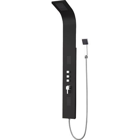 Columna de Ducha Modelo GOCTA Fabricado en Acero Inoxidable Hidromasaje Acabado en Negro (1/2)