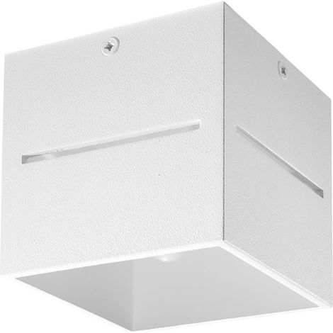 Faretto quadrato bianco da soffitto, faretto a plafone, ingresso, con effetto luce in alluminio, 1x G9, LxH 10x10 cm (1/5)