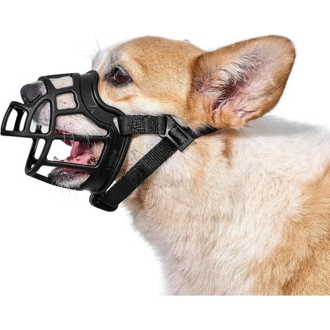 Soft Dog Muzzle, Durable Rubber Dog Muzzle, Adjustable Strap, Fits Medium and Large Dog Muzzles, Prevent Barking, Biting and Chewing (1/5)