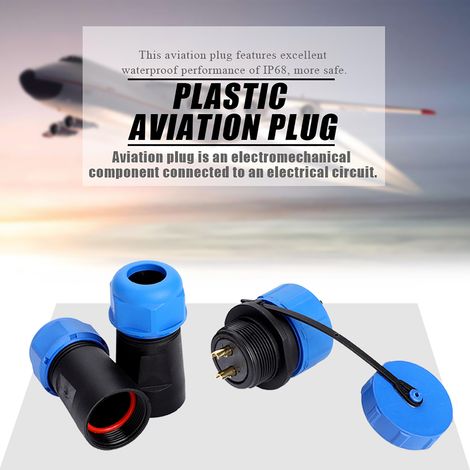Wasserdichter 2-poliger IP68-Kunststoffstecker für die Luftfahrtindustrie für Inline-Kabel