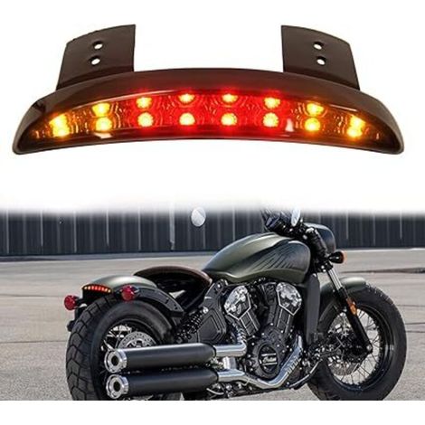 Feu arrière moto clignotant 8 LED – Compatible Harley Sportster 883/1200 – Boîtier ABS, lentille PC, DC 12V – Installation facile (1/5)
