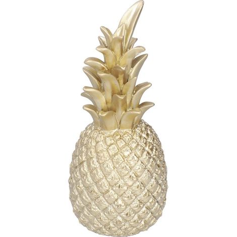 Ananas Décoratif en Résine Doré, Décoration Maison Style Nordique pour Bureau ou étagère, Taille Moyenne (1/5)