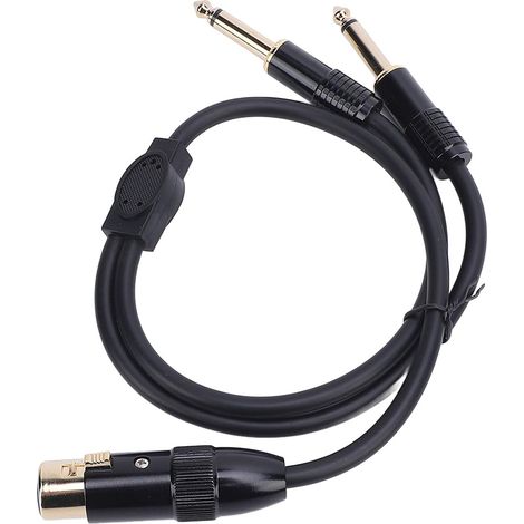 XLR to 1/4" TS Y Splitter Cable, Dual Mono 6.35mm to XLR Female Adapter Cable with Multi-Layer Shielding, Ideal for Audio Equipment, Mixer, Amplifier (1/5)