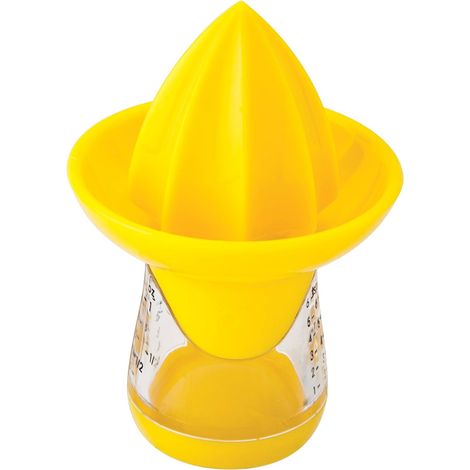 Presse-agrumes manuel jaune pour citron et citron vert, presse-citron en plastique avec réamateur, ustensile de cuisine pratique pour jus frais, outil de pressage à main pour agrumes (1/5)