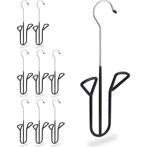 Relaxdays Shoe Hook, Set of 9, Holder with Non-Slip Rubber Coating, Different Types, HxWxD: 33.5 x 14 x 4 cm Black
