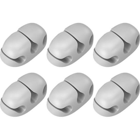 6 Pièces Support de Rangement de Câble Organisateur de Câbles de Bureau en Silicone 1 ou 3 Emplacements Auto-adhésif Installation Rapide et Fil Maison et Bureau (1/5)