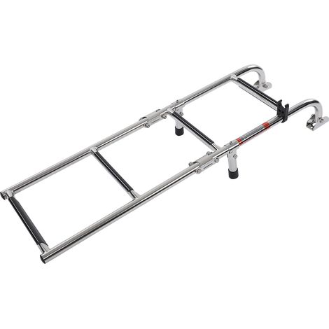 Échelle de bateau pliable 4 marches amovible réglable antidérapante en acier inoxydable 316 montage arrière pour ponton yacht (1/5)