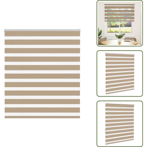 Zebrarollo Sandbraun 125x150 cm Stoffbreite 120,9 cm Polyester - Zebra-Jalousie - Zebra-Jalousien - Zebra-Rollo - Doppelrollo (1/5)