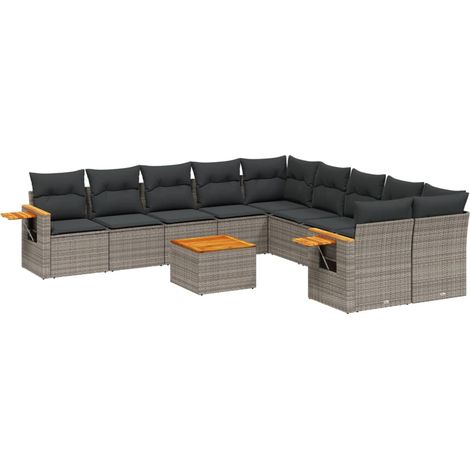 Maison Exclusive - Patio Sofa Set 10 plaza Grey (1/5)