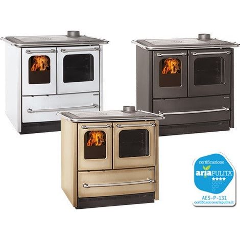 STUFA CUCINA A LEGNA NORDICA SOVRANA EASY EVO 2.0 BIANCA DIM. 96x64xH85 CM (1/5)