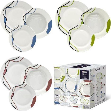 MAURY'S PIATTI 9 PZ SPOT COLORE BLU/ROSA/VERDE