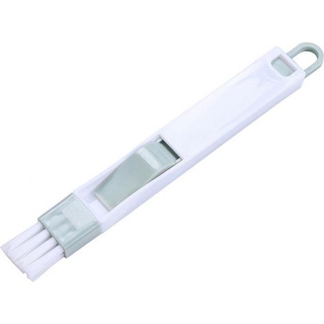 Brosse De Nettoyage 2 En 1 Avec Ramasse-poussière Pour Fentes Clavier Cuisine Fenêtre - Vert