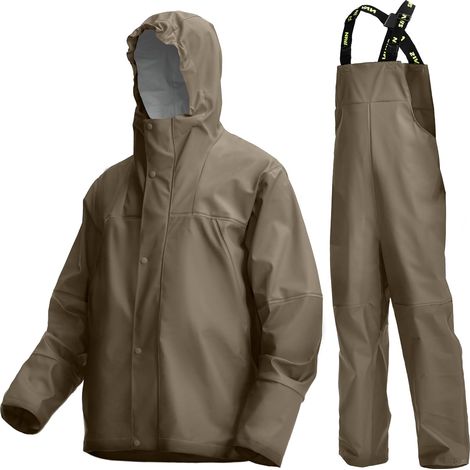 Combinaison de pluie imperméable pour homme, veste et salopette en PU (1/5)