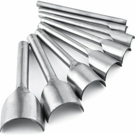 Set mit 8 Leder-Ausstechformen für Bastelarbeiten, Riemen, Geldbörsen, Gartenarbeit und DIY-Projekte, 5–40 mm (1/5)