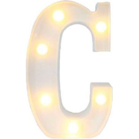 Lettera C Luminosa Con Luci Led A Batteria Decorazioni Per La Casa Dim. 22 Cm (1/2)