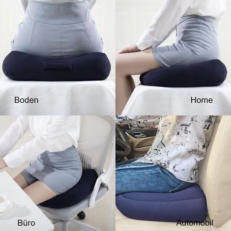 Autositzerhöhung für Erwachsene – Orthopädisches Kissen – 40 x 40 cm – Ergonomisch – Für Esstisch, Rollstuhl-/Gartenstühle/Sofa – Blau