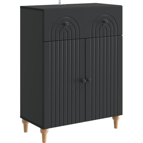 Aparador con cajón Negro 66 x 34,5 x 90 cm Madera de Ingeniería vidaXL