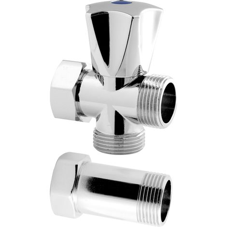 Valvola angolare per rubinetto CON PROLUNGA per rubinetti a parete da 3-4" (1/2)
