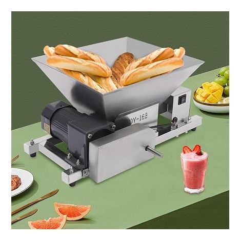 Moulin à fruits, électrique, 60 W, 4 l, 75 tr/min, pour fruits et pain, fruits commerciaux, pain, sucre brun, machine à broyer électrique, argent (1/5)