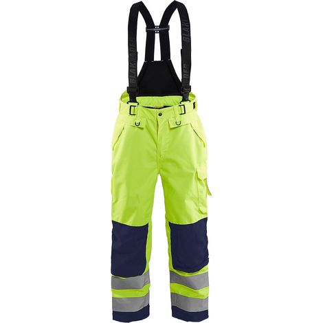 Pantalon à bretelles hardshell haute visibilité 1867 - Jaune fluo/Marine S - FR(40) - SE(C46) - Courtes