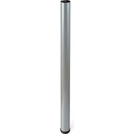 Juego de 4 patas regulables de acero cilíndricas con una altura de 700 mm y acabadas en aluminio. Dimensiones: 60x60x710 mm -